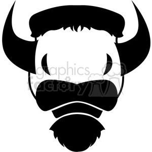 bison cattle logo icon design black white