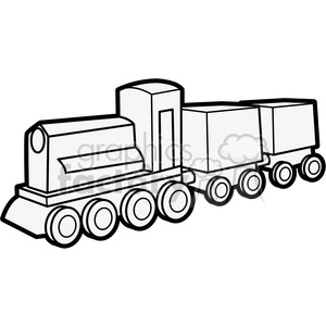 outline of wooden train illustration graphic