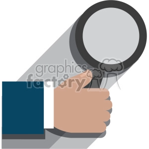 hand holding a magnifying glass flat design vector art no background