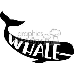 whale typography vector svg cut file dxf die cuts clip art