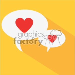 chatting hearts speak love flat design vector icon art