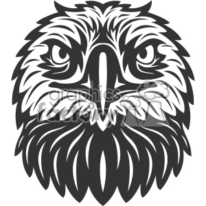 The clipart image shows the head of an eagle, not an owl, depicted in a stylized vector art form suitable for use as a mascot or logo.
