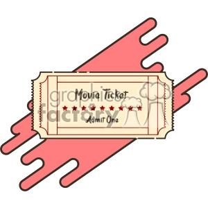 Movie ticket flat vector icon design