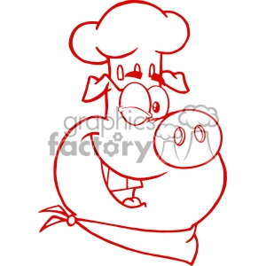 Cartoon Pig Chef - Culinary Mascot for Restaurant and Food Themes