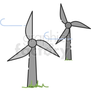 wind turbines vector icon art