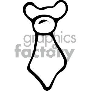 A simple black-and-white clipart image of a necktie.