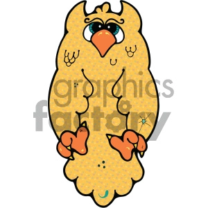 cartoon clipart yellow owl 004 c