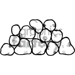 stone clipart black and white
