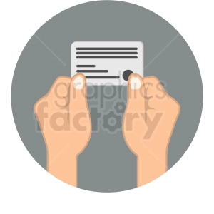 hands holding credit card icon