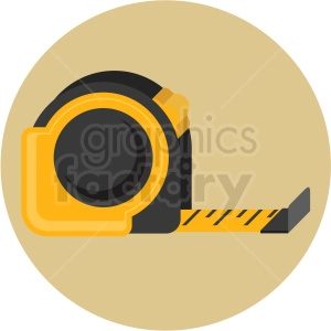 tape measure icon with tan circle background