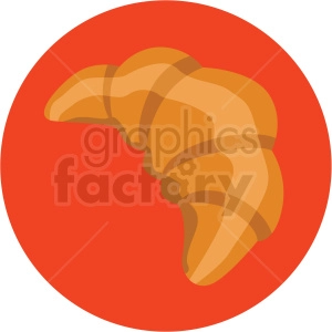 croissant vector flat icon clipart with circle background