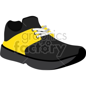 running shoe with yellow design