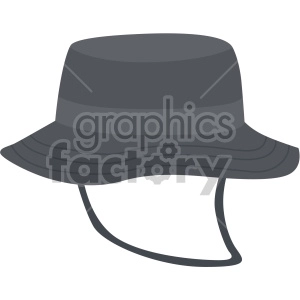 Clipart image of a black bucket hat.