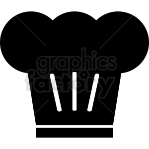 A black and white clipart image of a chef's hat.