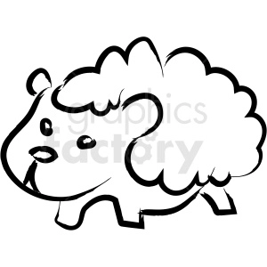 cartoon sheep drawing vector icon