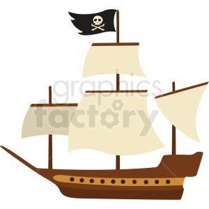 pirate ship vector clipart no background