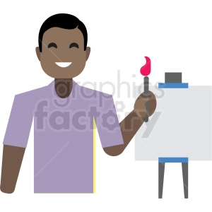 black man painting flat icon vector icon