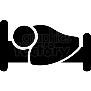 person sleeping in bed icon vector