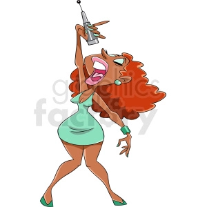 African American woman singer cartoon