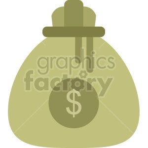 A clipart image of a money bag with a dollar sign on it.