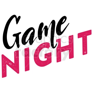 game night typography vector art