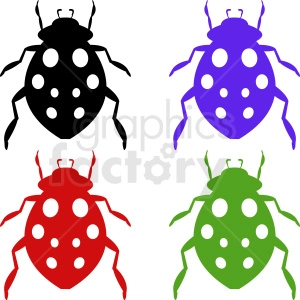vector beetle clipart set