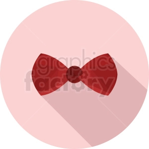 red bow tie vector clipart on circle background