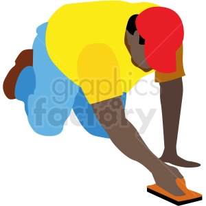black man working on concrete vector clipart