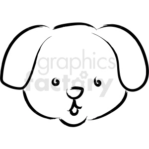 Cute Puppy Face Line Drawing