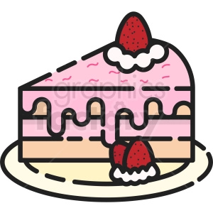 strawberry cake vector clipart