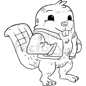 beaver wearing leather jacket vector clipart