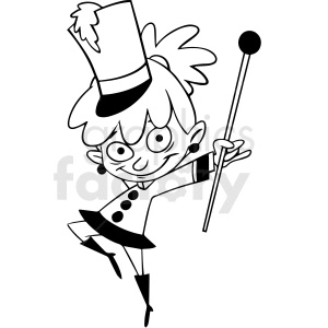 black and white band girl vector clipart