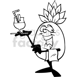 pineapple black and white clipart