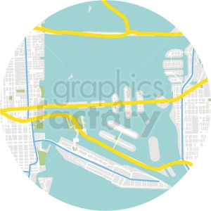 circle aerial coastal map vector design