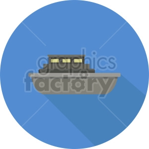 ship vector icon on blue circle background