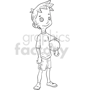 boy with ball clipart image