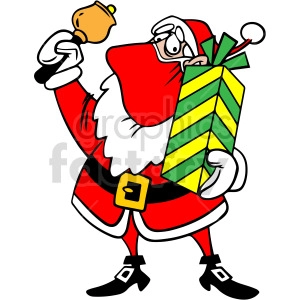 Santa wearing mask holding bell vector clipart