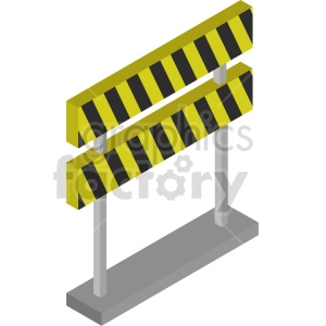 isometric road barricade vector icon clipart