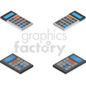 isometric calculators vector icon clipart 18