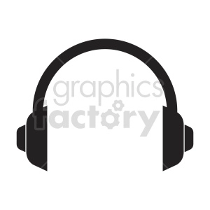 silhouette stereo headphones vector icon
