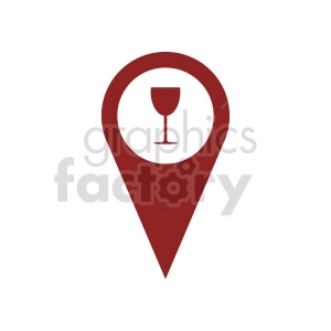gps wine marker icon vector clipart