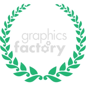 green laurel wreath design vector clipart
