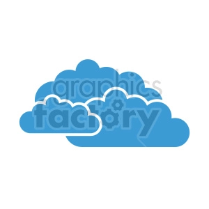 triple cloud vector clipart icon