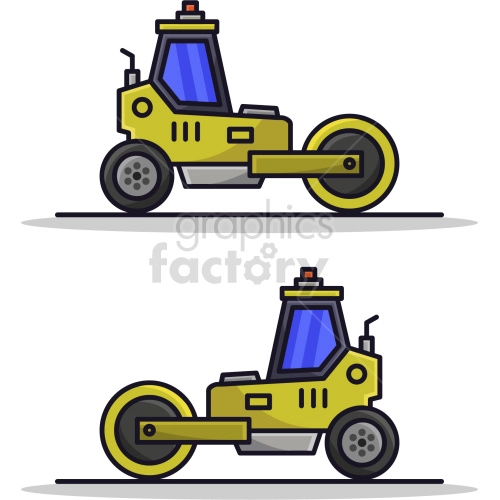 steam rollers vector icon bundle
