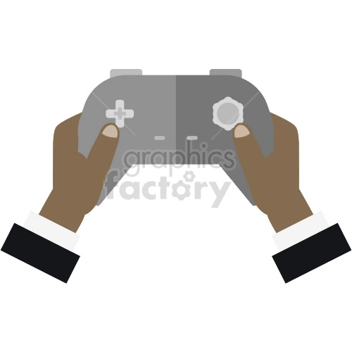 black hands holding gamepad clipart