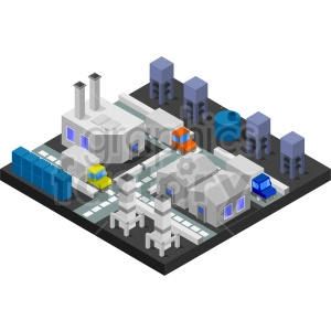 isometric industrial factory vector graphic