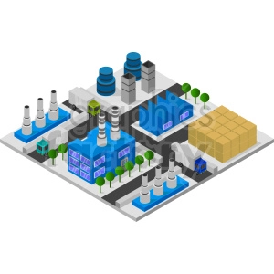 isometric large industrial factory vector graphic