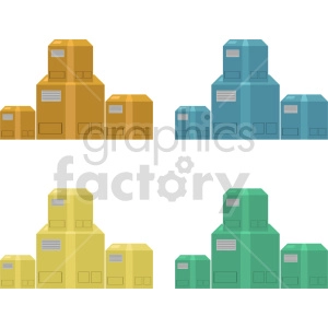 storage boxes vector graphic bundle