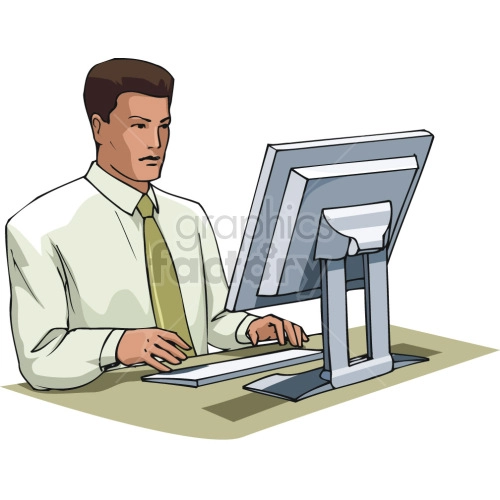 male software engineer sitting at computer