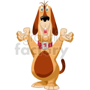 Happy Cartoon Dog with Upright Pose